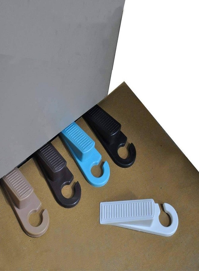 Clickswift®4-Pack Silicone Door Stoppers with Hook, Non-Slip Rubber Wedge Door Stopper for Home and Office Use, Flexible and Durable Door Holder for All Floor Types, Door Stop Wedges (Multicolours) - Image 3